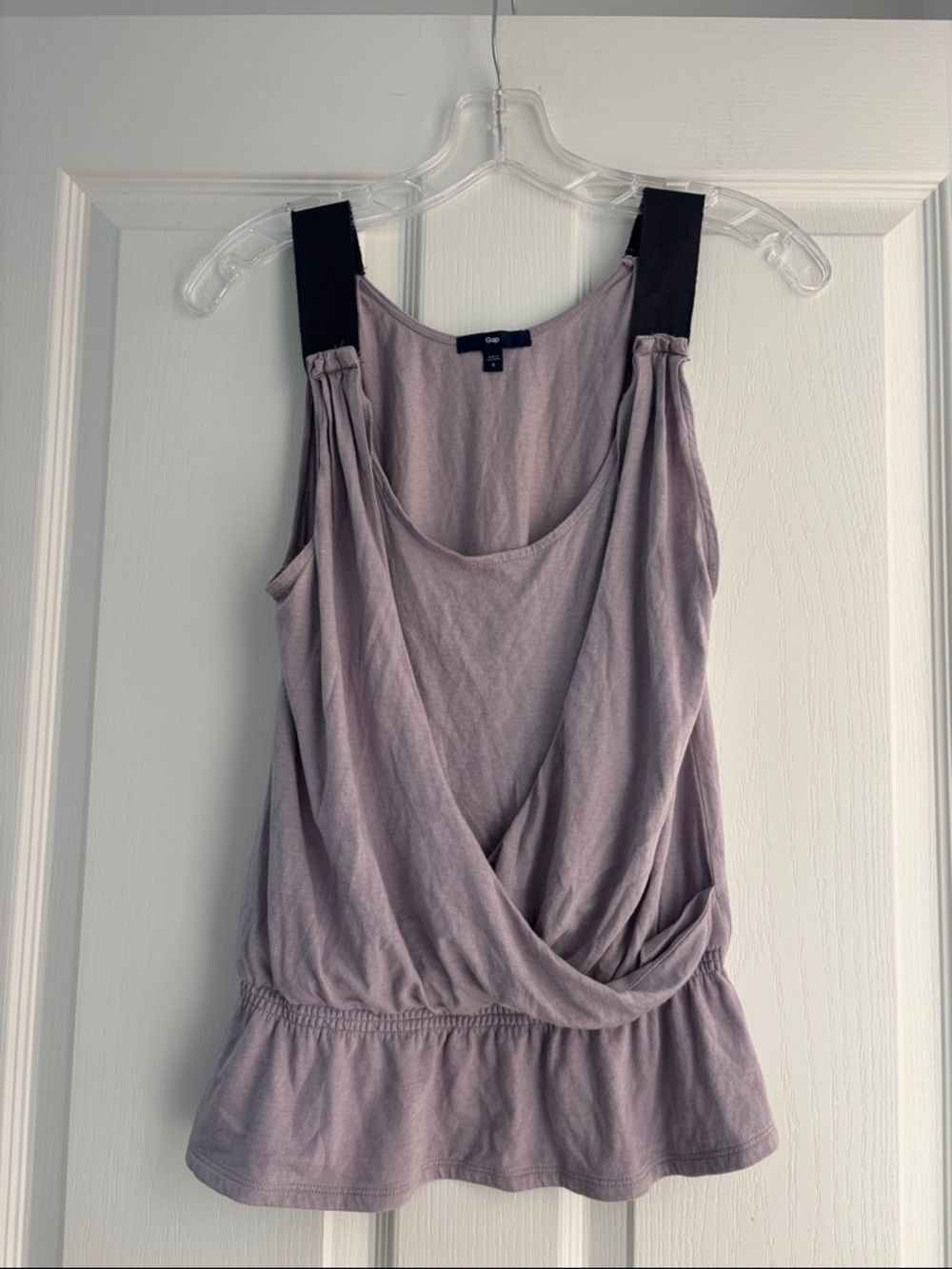 GAP Lavender Tank with Black Wide Straps